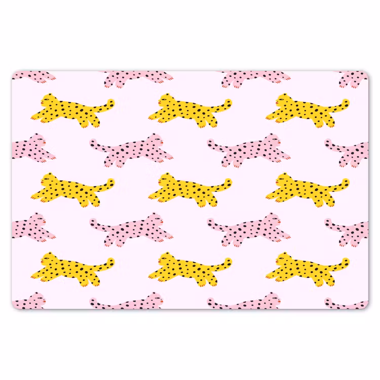 Geel - Roze - Katten - Wit Placemat vinyl groot 368 -zzsfeer1_Kitchenyeah-website