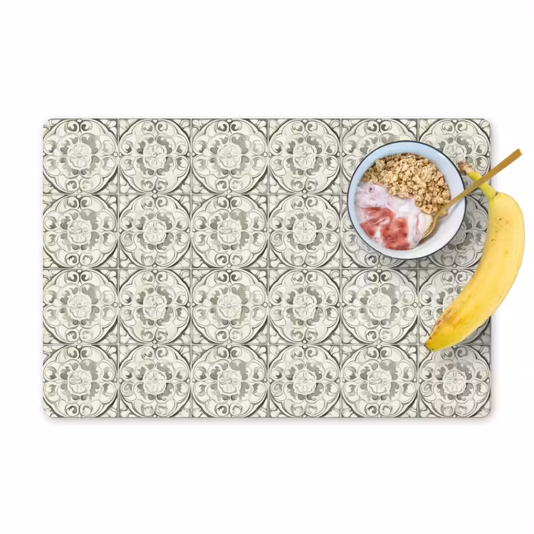 Krulornament - Tegel - Groen Placemat vinyl groot 368 -zzzproduct_Kitchenyeah-website