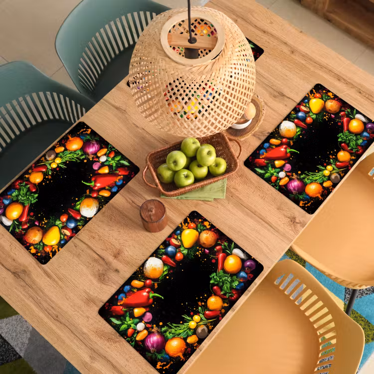 Groente - Graffiti - Kleurrijk - Koken - Abstract Placemat vinyl groot -zzsfeer5_Kitchenyeah-website