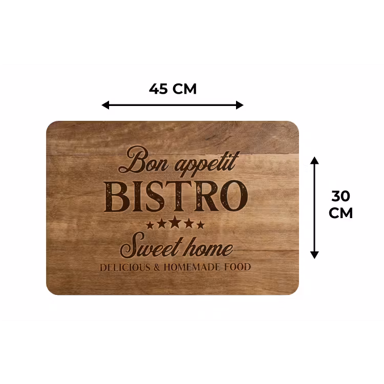 Huiselijke Bistro Beleving Placemat vinyl groot -specs