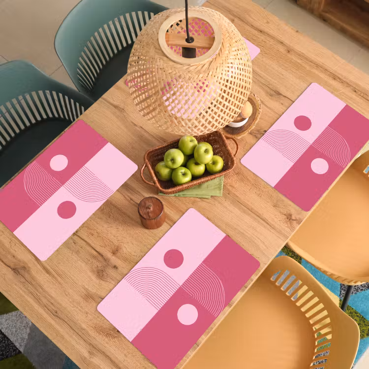 Geometrie - Patroon - Abstract - Roze - Modern Placemat vinyl groot -zzsfeer5_Kitchenyeah-website