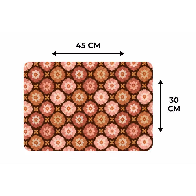 Geometrisch - Bloemen - Kleurrijk Placemat vinyl groot 368 -specs