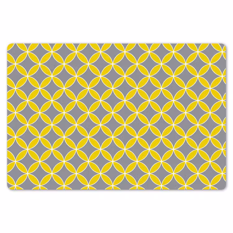 Geometrisch - Cirkels - Modern - Grijs - Geel Placemat vinyl groot 368 -zzsfeer1_Kitchenyeah-website