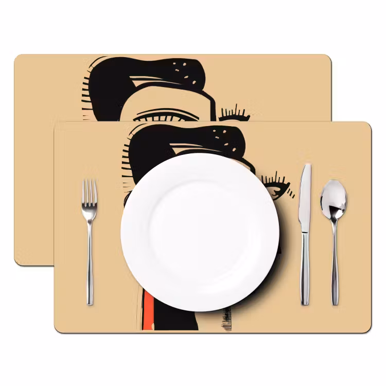Geometrisch - Felle kleuren - Kubistische stijl Placemat vinyl groot -zzsfeer2_Kitchenyeah-website