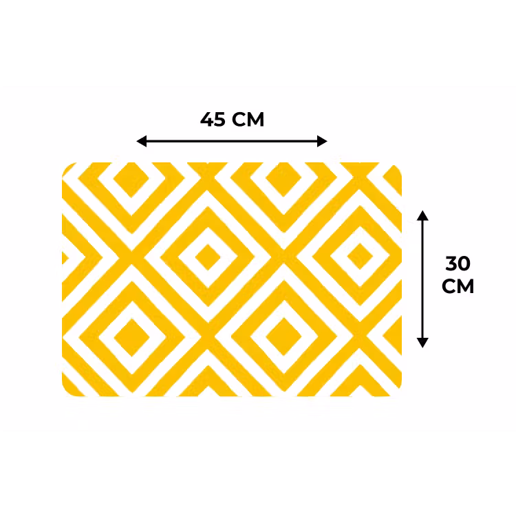 Geometrisch - Lijnen - Modern - Geel - Wit Placemat vinyl groot 368 -specs