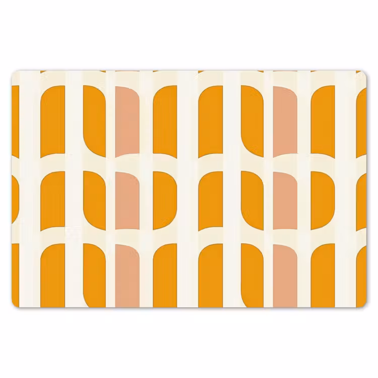 Geometrisch - Patroon - Geel - Roze Placemat vinyl groot 368 -zzsfeer1_Kitchenyeah-website