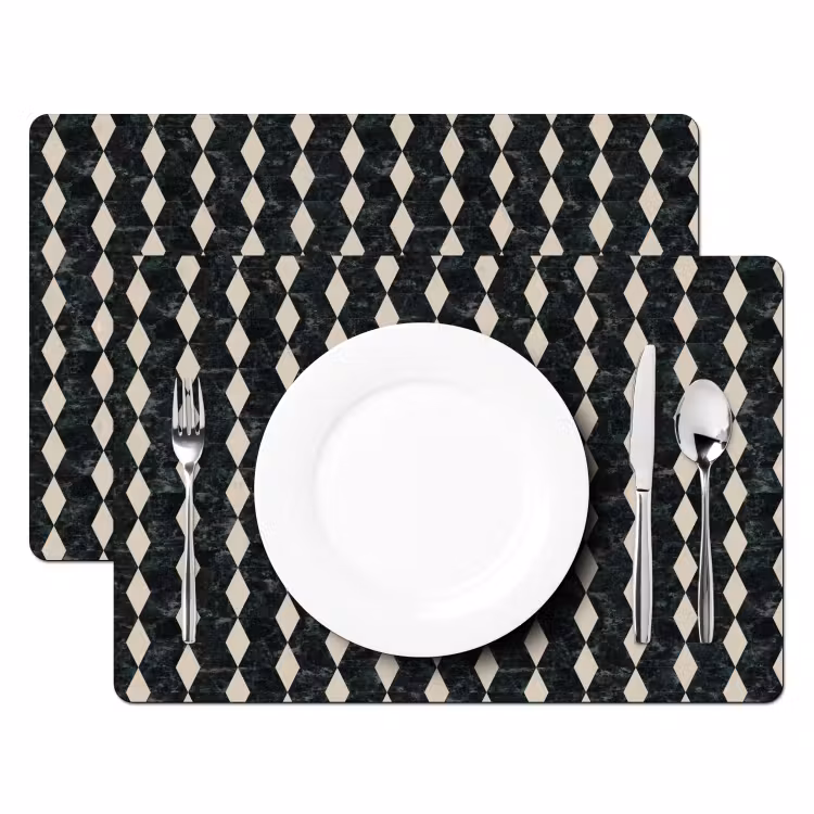 Geometrisch - Patroon - Marmer - Groen Placemat vinyl groot 368 -zzsfeer2_Kitchenyeah-website