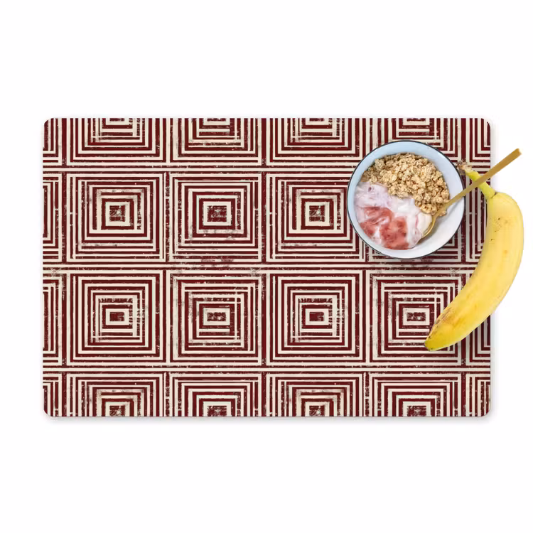 Geometrisch - Patroon - Rood Placemat vinyl groot 368 -zzzproduct_Kitchenyeah-website
