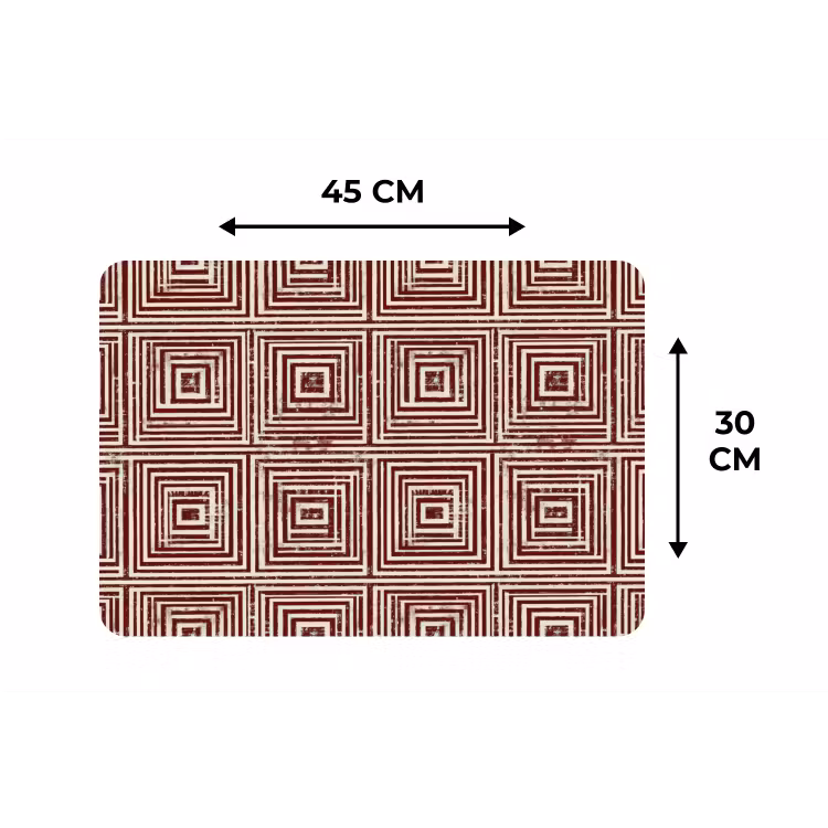 Geometrisch - Patroon - Rood Placemat vinyl groot 368 -specs