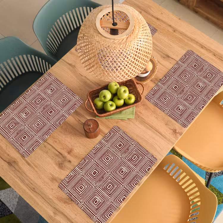 Geometrisch - Patroon - Rood Placemat vinyl groot 368 -zzsfeer5_Kitchenyeah-website