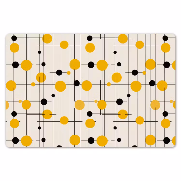 Geometrisch - Retro - Lijnen - Okergeel - Zwart Placemat vinyl groot 368 -zzsfeer1_Kitchenyeah-website