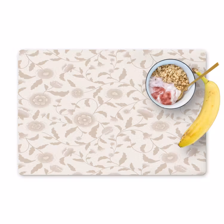 Sierlijk - Bloemen - Beige Placemat vinyl groot 368 -zzzproduct_Kitchenyeah-website
