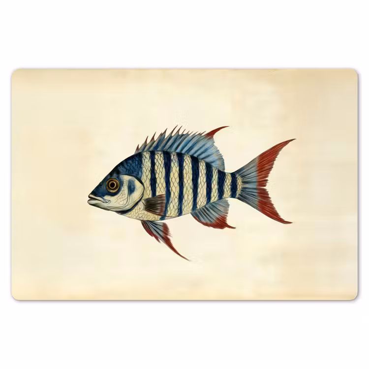 Gestreept - Donkerblauw - Rugvin - Vis Placemat vinyl groot -zzsfeer1_Kitchenyeah-website