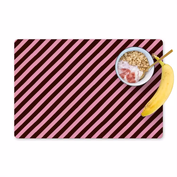 Strepen - Roze - Bruin Placemat vinyl groot 368 -zzzproduct_Kitchenyeah-website