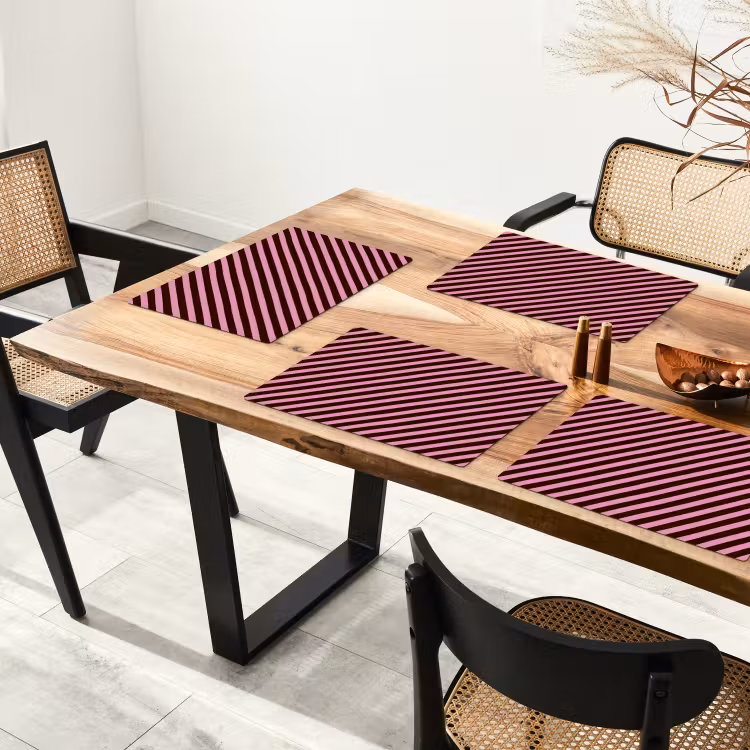 Strepen - Roze - Bruin Placemat vinyl groot 368 -zzsfeer4_Kitchenyeah-website
