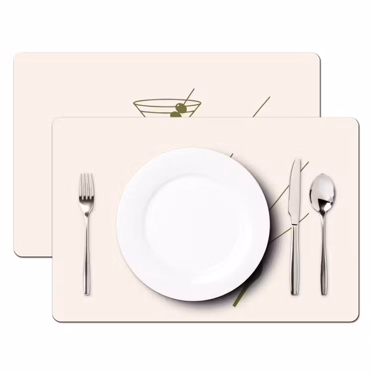Drank - Martini - Hoge hak - Mode - Groen Placemat vinyl groot -zzsfeer2_Kitchenyeah-website