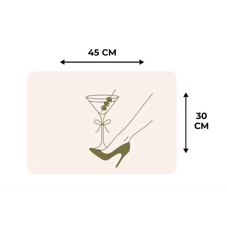 Drank - Martini - Hoge hak - Mode - Groen Placemat vinyl groot -specs