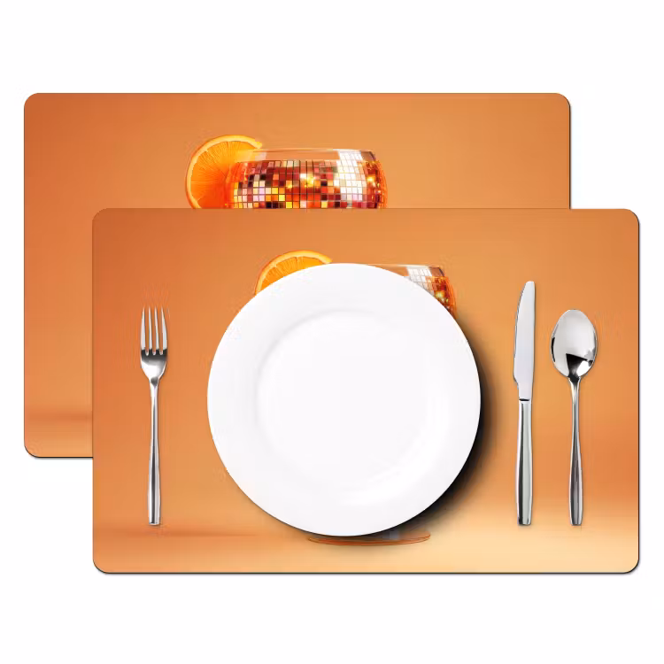 Drank - Oranje - Glitter - Disco Placemat vinyl groot -zzsfeer2_Kitchenyeah-website