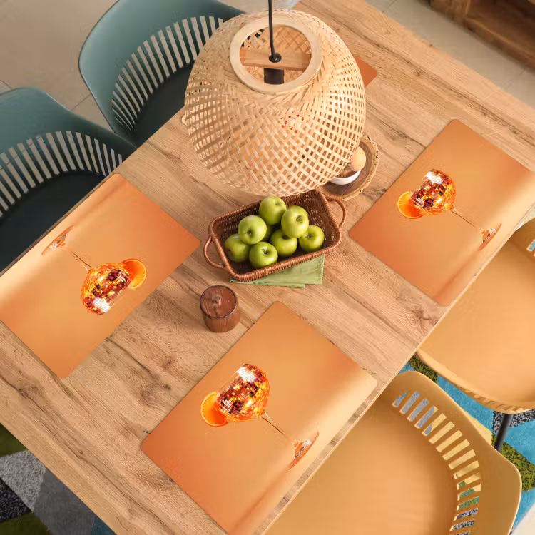 Drank - Oranje - Glitter - Disco Placemat vinyl groot -zzsfeer5_Kitchenyeah-website