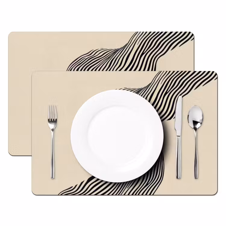 Golvend - Lijnen - Abstract - Silhouet Placemat vinyl groot -zzsfeer2_Kitchenyeah-website