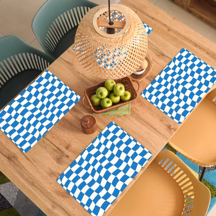 Golvend - Patroon - Blauw Placemat vinyl groot 368 -zzsfeer5_Kitchenyeah-website
