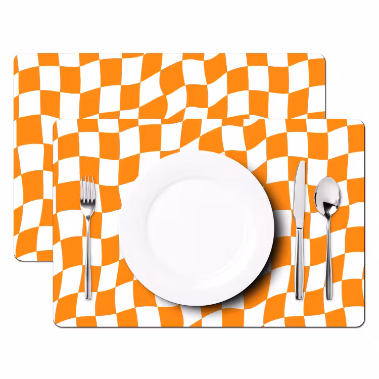 Golvend - Patroon - Oranje Placemat vinyl groot 368 -zzsfeer2_Kitchenyeah-website