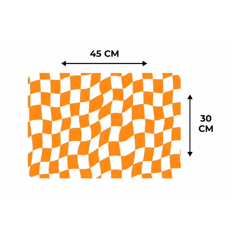 Golvend - Patroon - Oranje Placemat vinyl groot 368 -specs