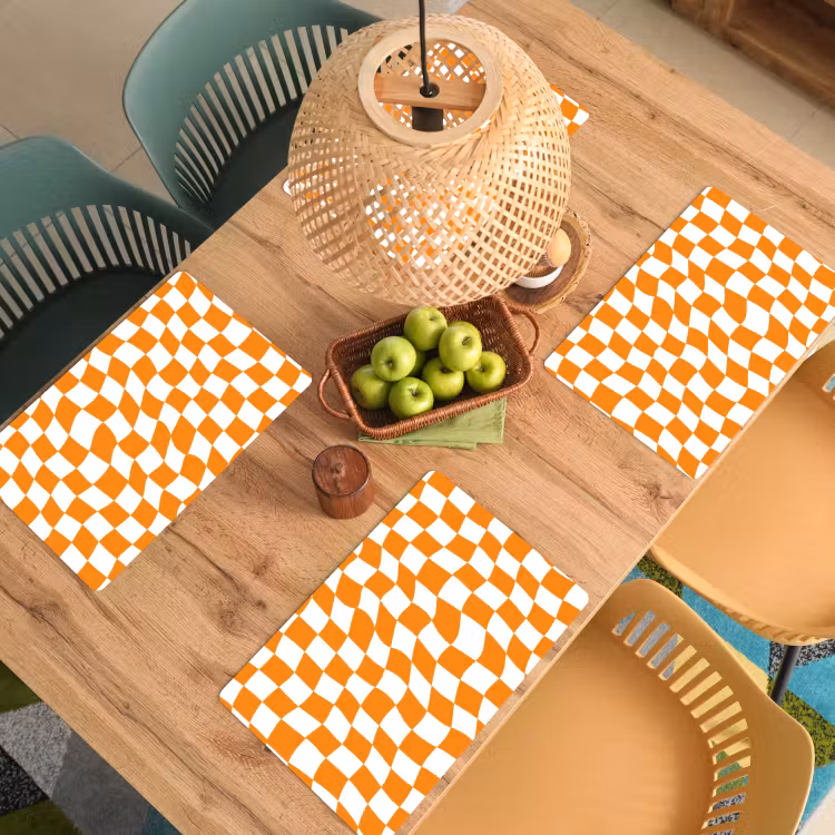 Golvend - Patroon - Oranje Placemat vinyl groot 368 -zzsfeer5_Kitchenyeah-website