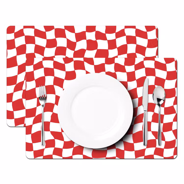 Golvend - Patroon - Rood Placemat vinyl groot 368 -zzsfeer2_Kitchenyeah-website