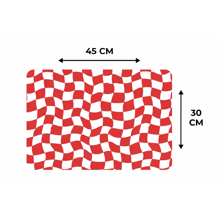 Golvend - Patroon - Rood Placemat vinyl groot 368 -specs