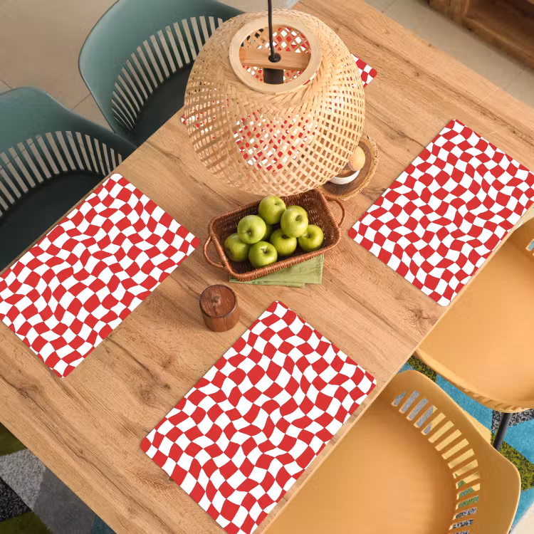 Golvend - Patroon - Rood Placemat vinyl groot 368 -zzsfeer5_Kitchenyeah-website