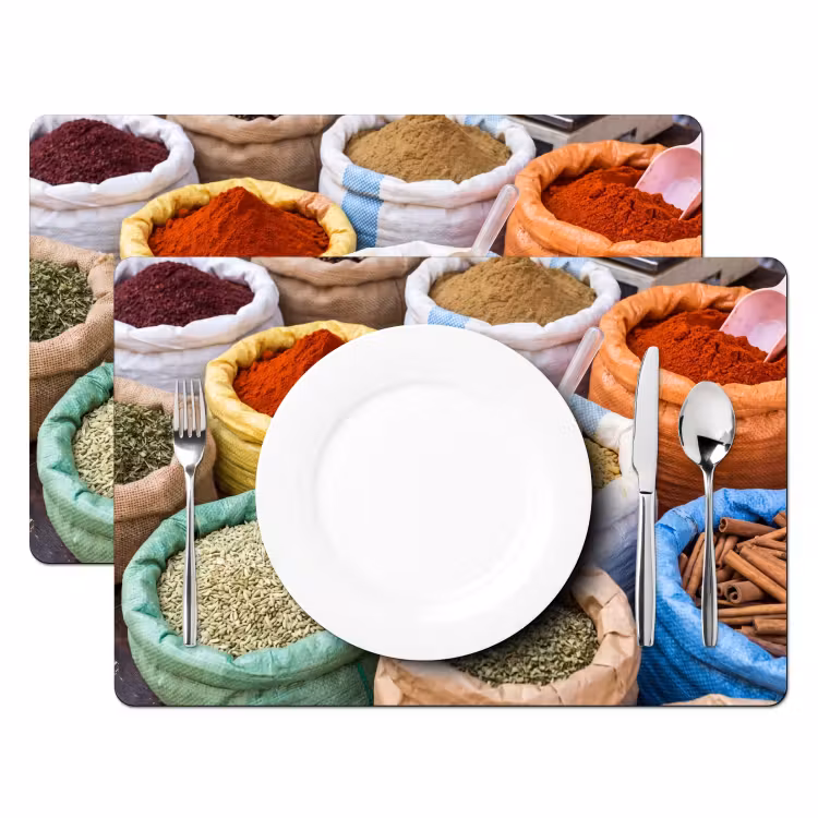 Tischset - 6 Stück - Gewürze – Beutel – Markt - Kruiden - Zakken - Markt Placemat vinyl groot