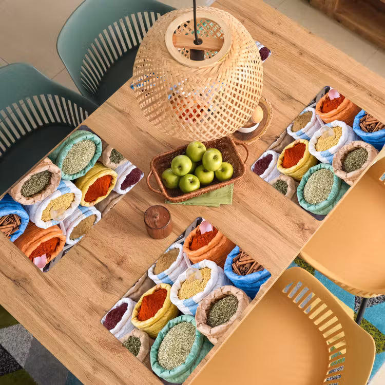 Tischset - 6 Stück - Gewürze – Beutel – Markt - Kruiden - Zakken - Markt Placemat vinyl groot