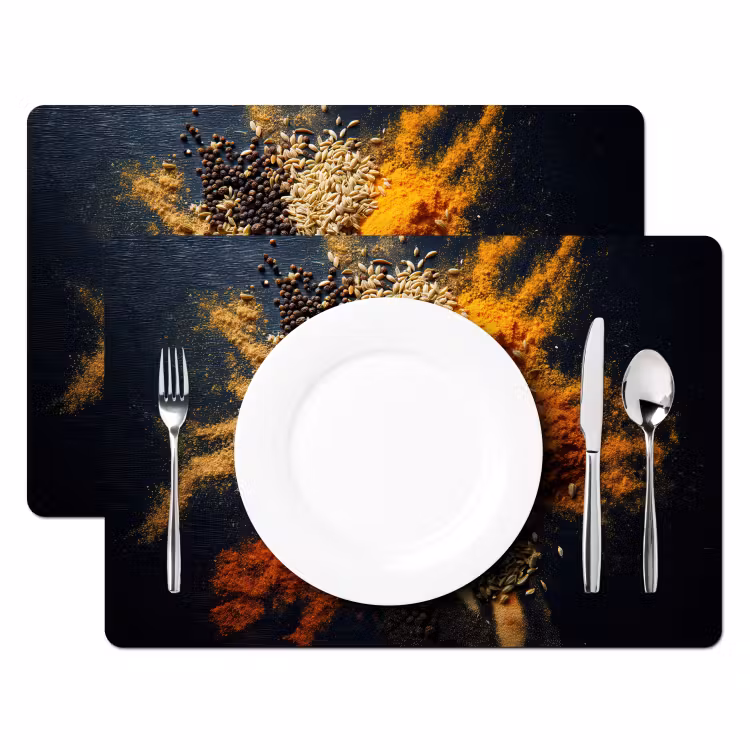Specerijen - Explosie - Oranje Placemat vinyl groot -zzsfeer2_Kitchenyeah-website