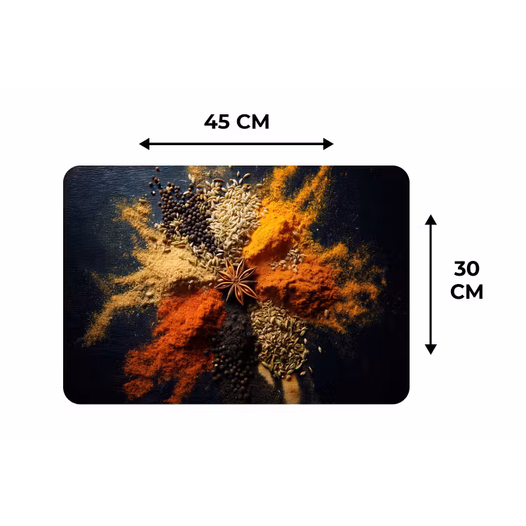 Specerijen - Explosie - Oranje Placemat vinyl groot -specs
