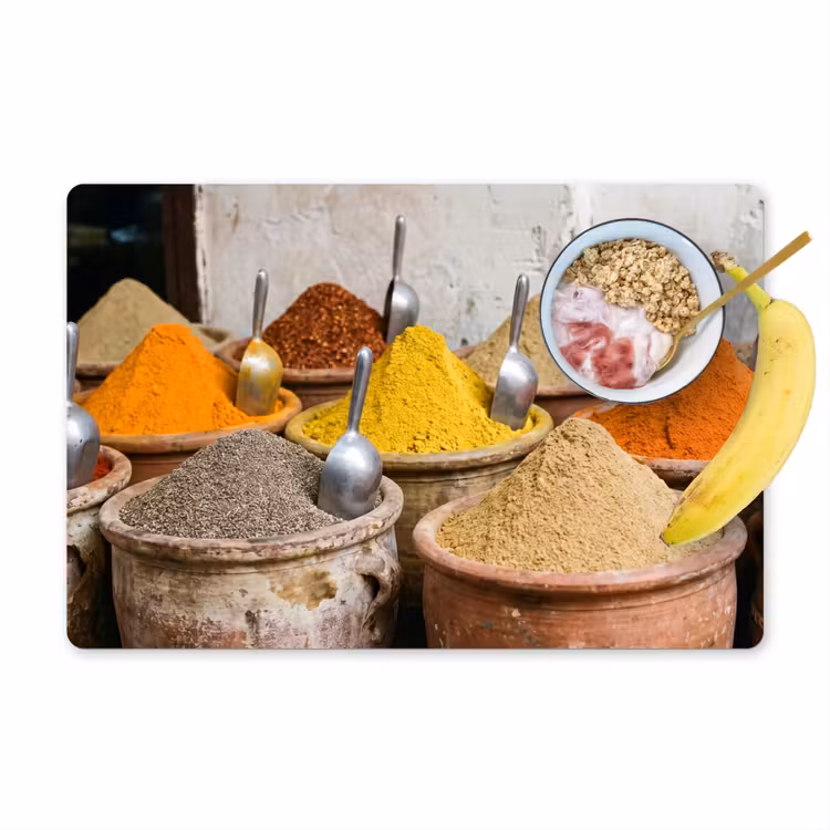 Tischset - 6 Stück - Gewürze – Gläser – Orientalisch - Kruiden - Potten - Oosters Placemat vinyl groot