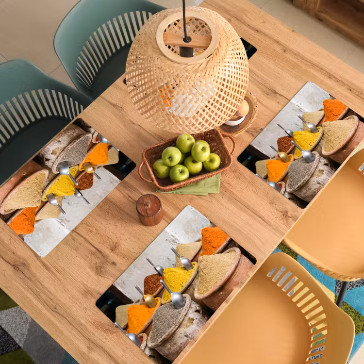 Tischset - 6 Stück - Gewürze – Gläser – Orientalisch - Kruiden - Potten - Oosters Placemat vinyl groot