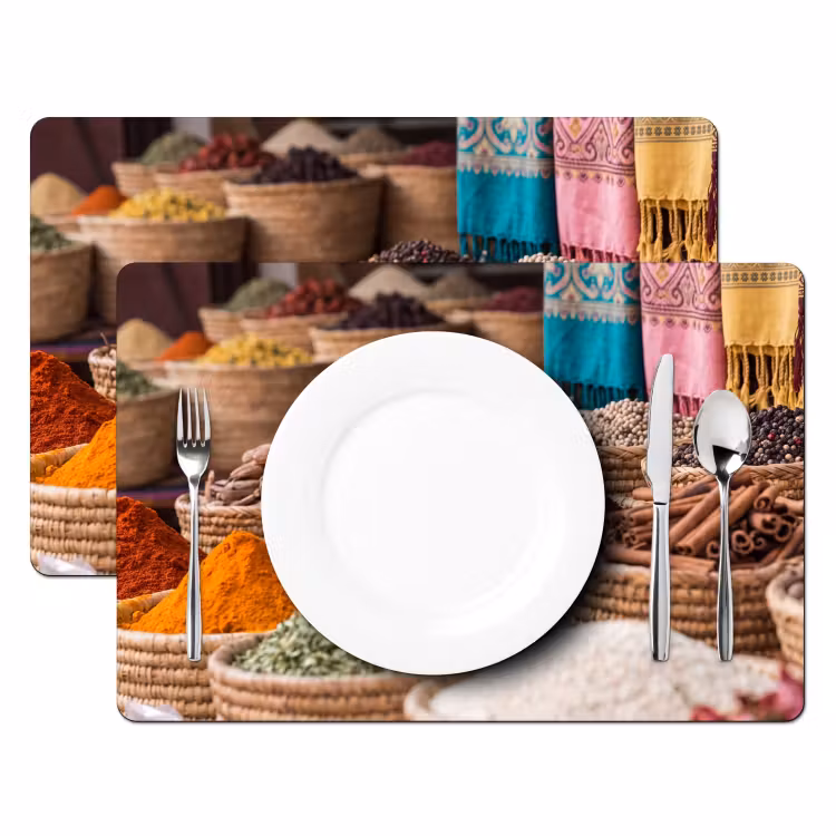 Tischset - 6 Stück - Gewürze – Körbe – Orientalisch - Kruiden - Manden - Oosters Placemat vinyl groot