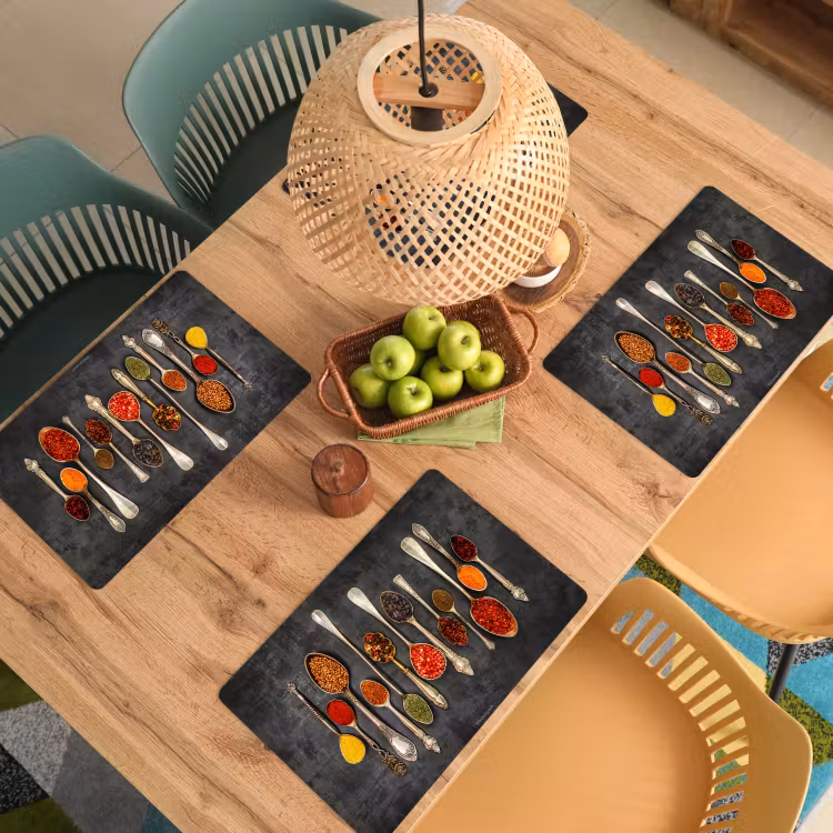 Kruiden - Lepels - Beton Placemat vinyl groot -zzsfeer5_Kitchenyeah-website