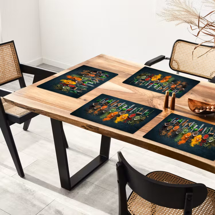 Kruiden - Lepels - Kleurrijk Placemat vinyl groot -zzsfeer4_Kitchenyeah-website