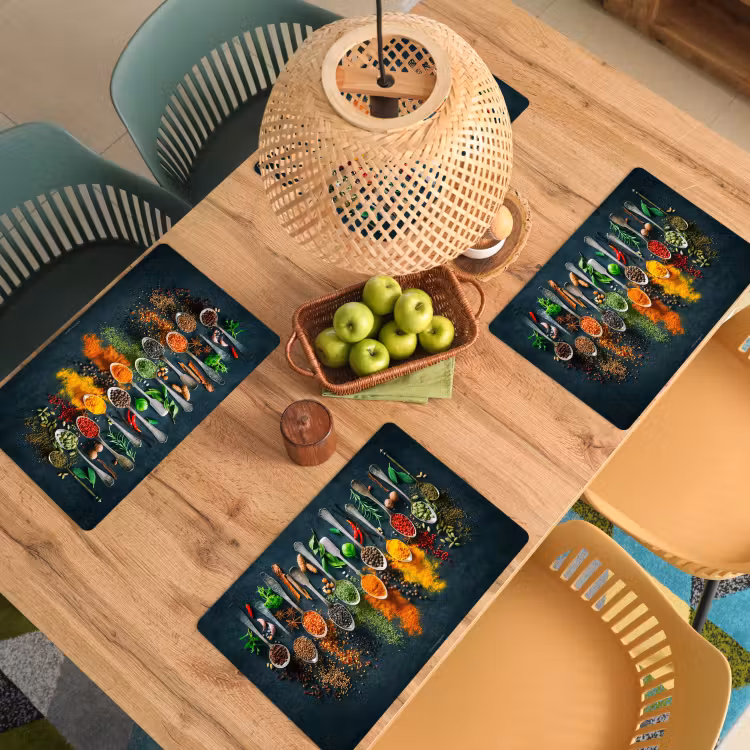 Kruiden - Lepels - Kleurrijk Placemat vinyl groot -zzsfeer5_Kitchenyeah-website