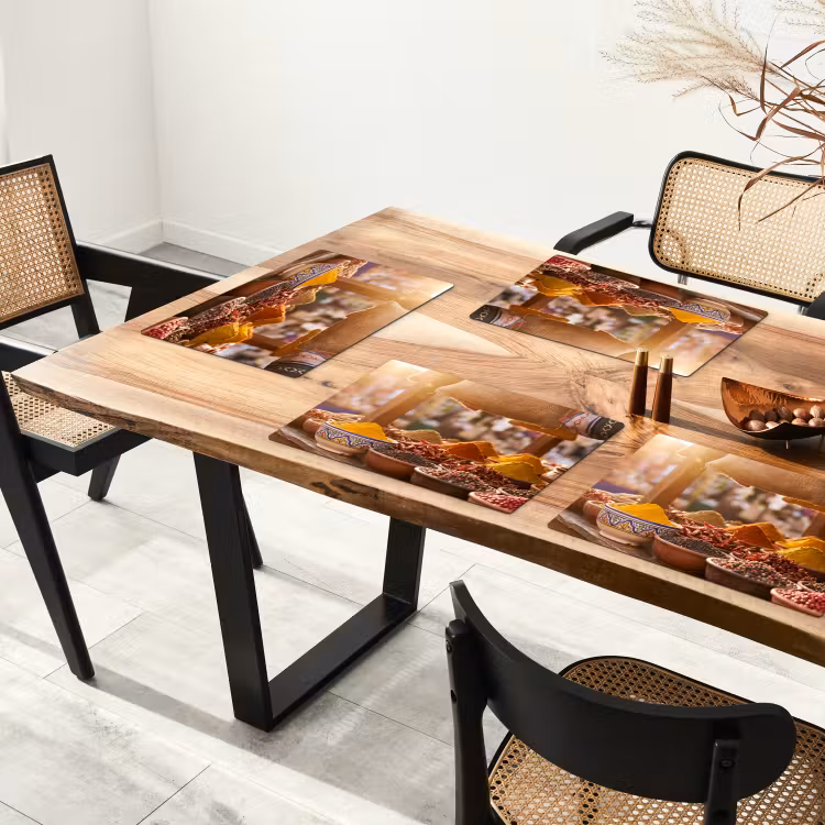 Tischset - 6 Stück - Gewürze – Markt – Bunt - Specerijen - Markt - Kleurrijk Placemat vinyl groot