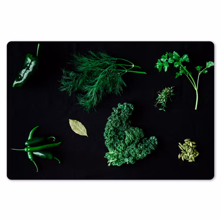 Specerijen en kruiden op zwarte achtergrond Placemat vinyl groot -zzsfeer1_Kitchenyeah-website