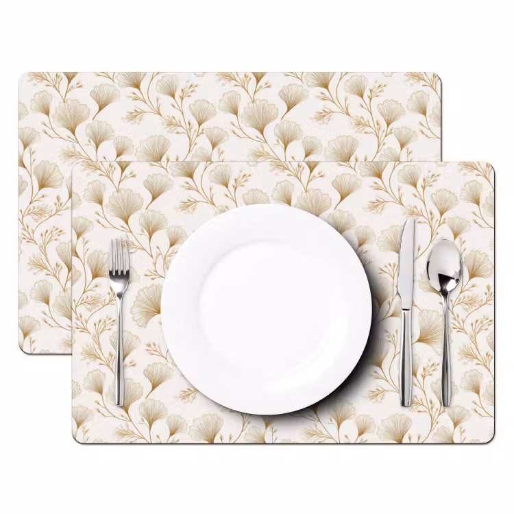 Ginkgo - Takken - Goud Placemat vinyl groot 368 -zzsfeer2_Kitchenyeah-website