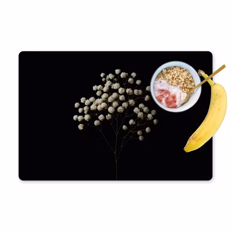 Gipskruid - Bloemetjes - Wit - Minimalistisch Placemat vinyl groot -zzzproduct_Kitchenyeah-website