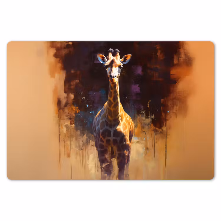 Giraf - Bruin - Abstract - Geschilderd Placemat vinyl groot -zzsfeer1_Kitchenyeah-website