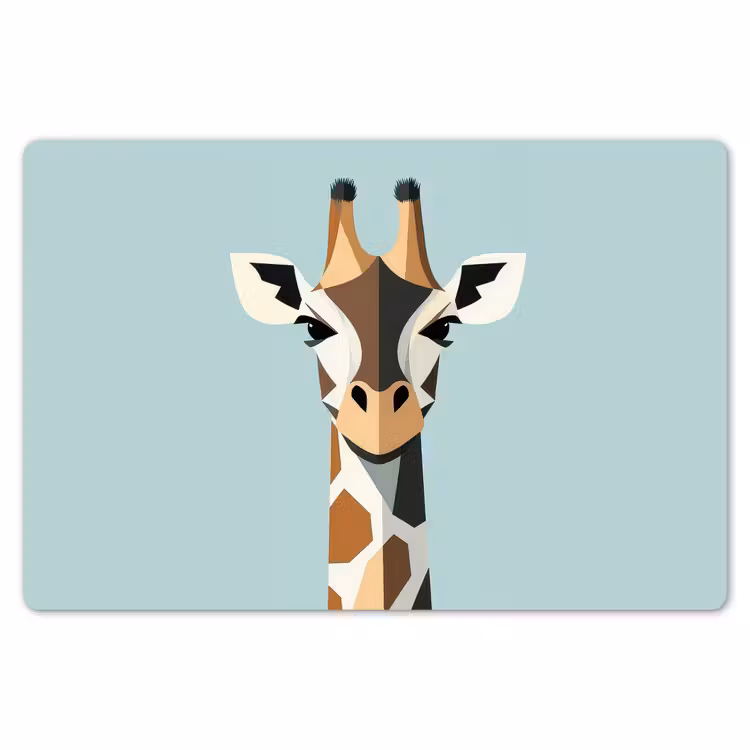Giraffe - Illustratie - Bruin - Minimalistisch Placemat vinyl groot -zzsfeer1_Kitchenyeah-website