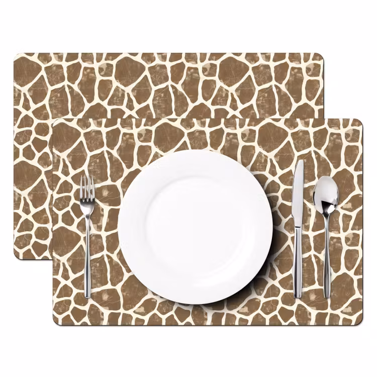 Giraf - Klassiek - Bruin Placemat vinyl groot 368 -zzsfeer2_Kitchenyeah-website