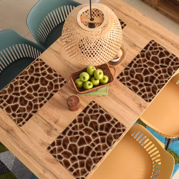 Giraf - Vacht - Bruin Placemat vinyl groot 368 -zzsfeer5_Kitchenyeah-website