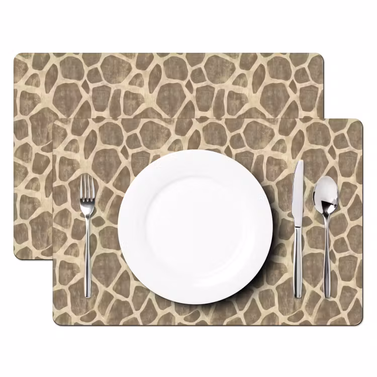 Giraf - Patroon - Beige - Bruin Placemat vinyl groot 368 -zzsfeer2_Kitchenyeah-website